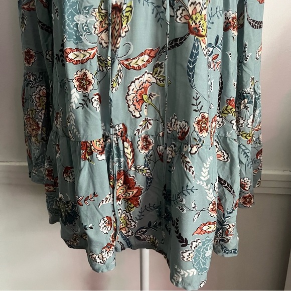 Jaase • NWT Light Teal Blue Floral Print Women's Top Tunic - Picture 6 of 9